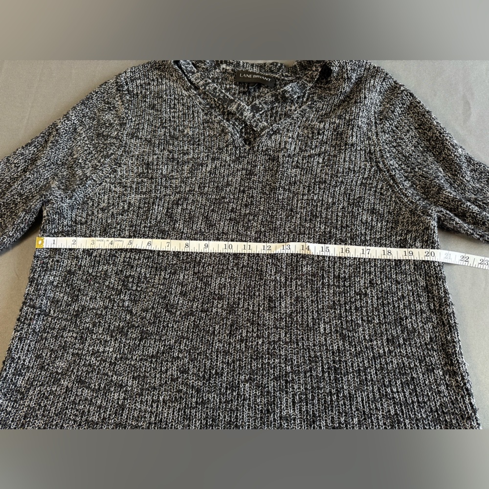 Lane Bryant Charcoal V-Neck Sweater Dress size 22-24 - Picture 3 of 6